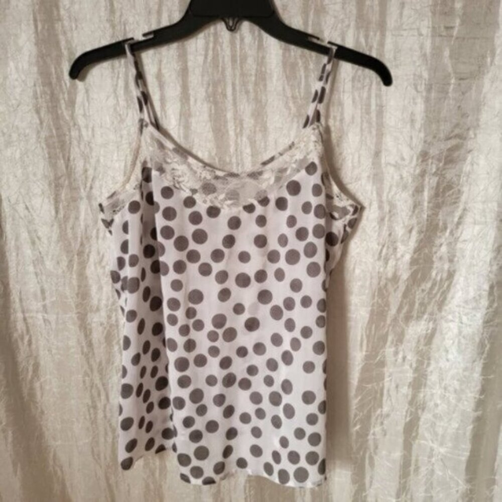 Grey Polkadot Lace Camisole size M